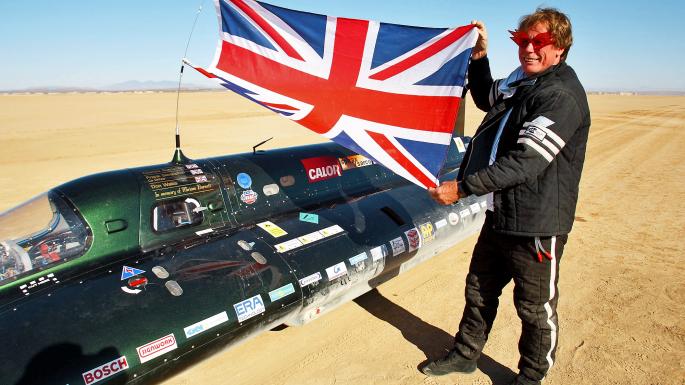 British Team set the Land Speed Record for Steam-Powered Vehicle